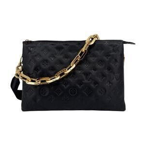 LOUIS VUITTON Lambskin Embossed Monogram Coussin MM